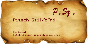 Pitsch Szilárd névjegykártya